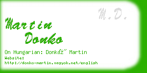 martin donko business card